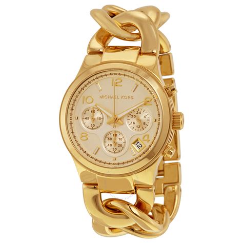 michael kors runway twist chronograph gold tone ladies watch mk3131|Michael Kors Women's Runway Twist Gold.